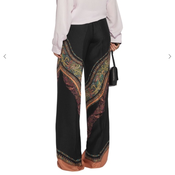 Etro IT 42 / US 6 Printed Silk Wide Leg Pants BNWT - Picture 2 of 6